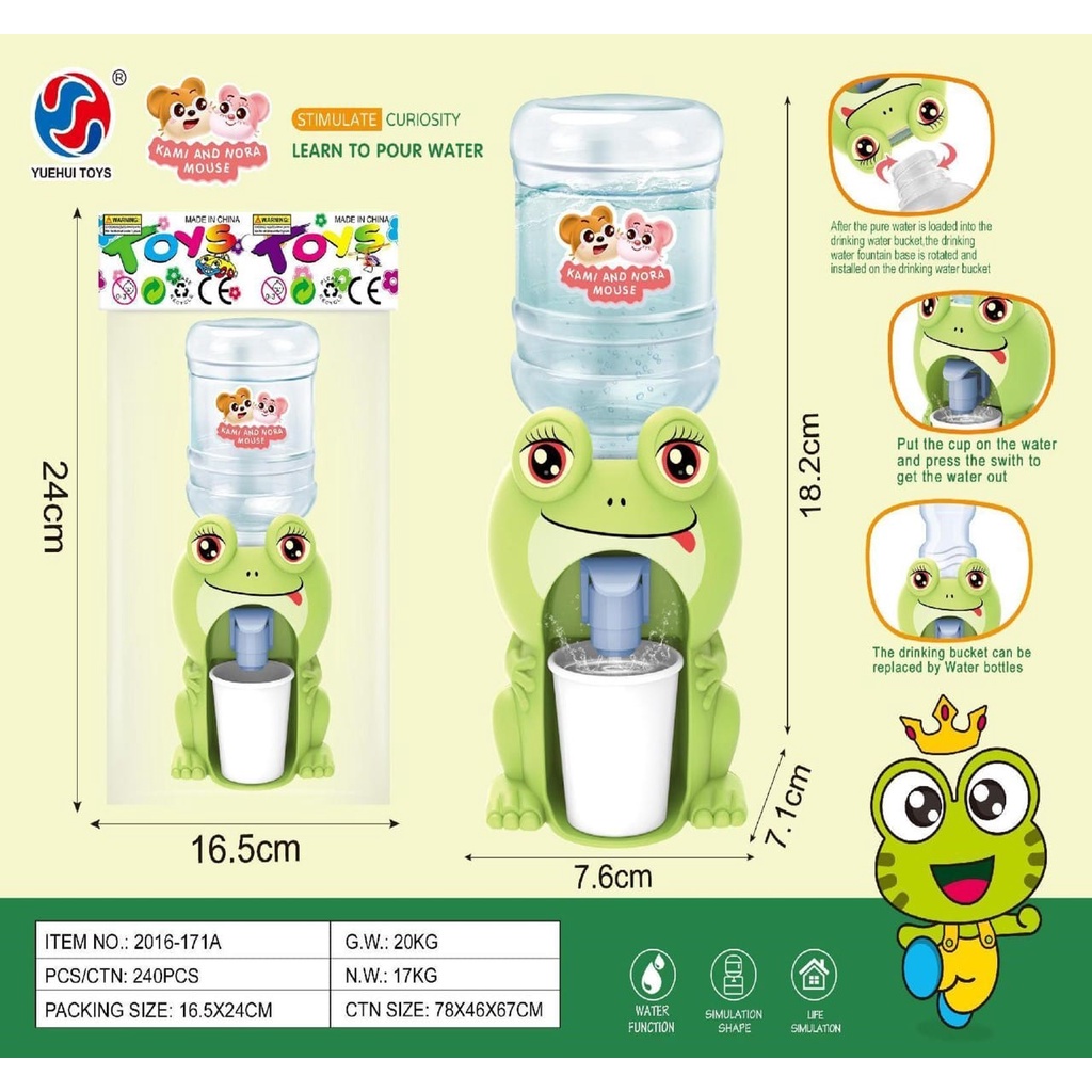 Dispenser Mini Galon Portable Anak Air Minum/Bermacam Karakter 18x8.5x7.3 cm DISPENSER AIR GALON MINI MAINAN ANAK ANAK KARAKTER LUCU