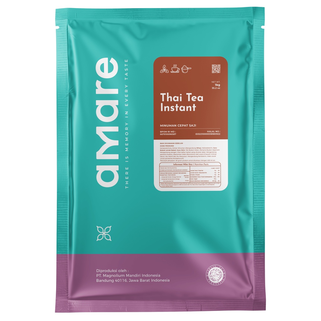 

AMARE THAI TEA LATTE INSTANT 1KG - MILK BASED