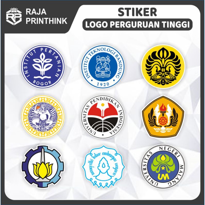 Sticker Stiker Logo Universitas Kampus IPB ITB UI UNAIR UPI UNPAD ITS UNS UNM Tahan Air Waterproof