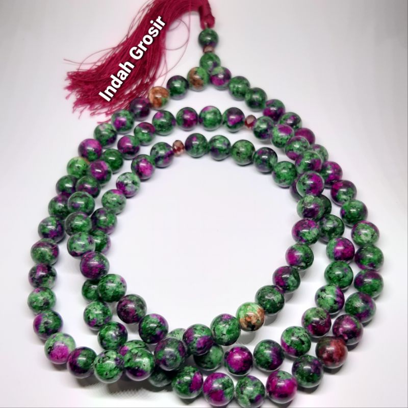 Tasbih Batu Tanzania Ijo Lumut 10mm 99Butir