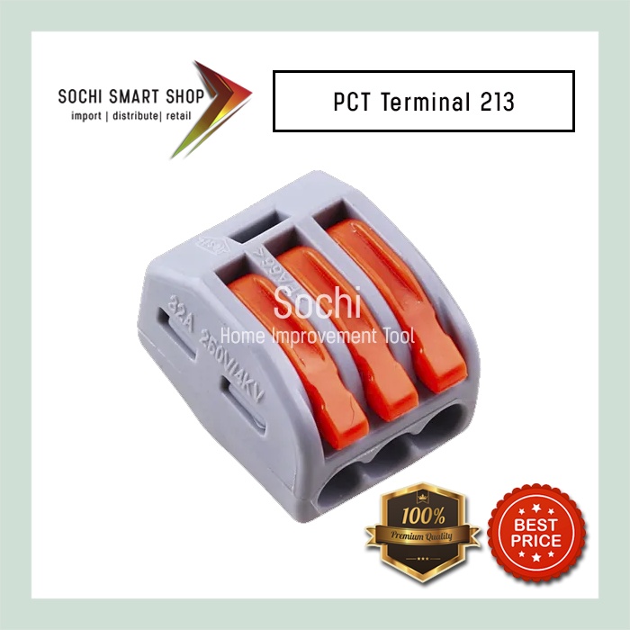 PCT Terminal 213 - Sambungan Kabel Listrik  3 Pin