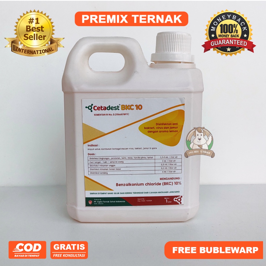 DESTAN 1 liter anti septik dan disinfektan untuk peternakan - Mirip Cetadest Bkc - Premix Ternak