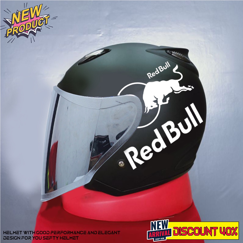 Helm Half Face INK CENTRO Red Bull SNI / Helm Dewasa Untuk Pria Dan Wanita COD