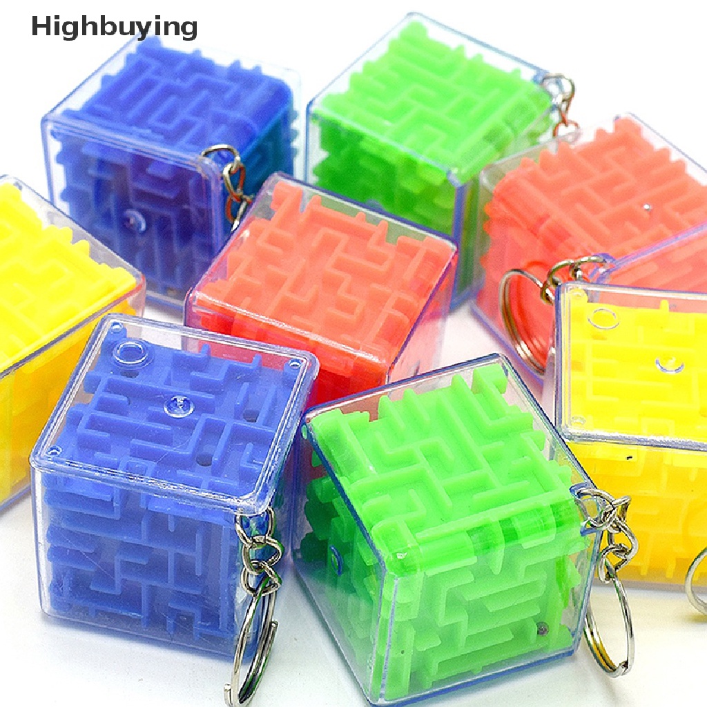 Hbid Puzzle Anak Maze Cube 3CM Gantungan Kunci Rotag Manik Maze Deion Mainan Glory