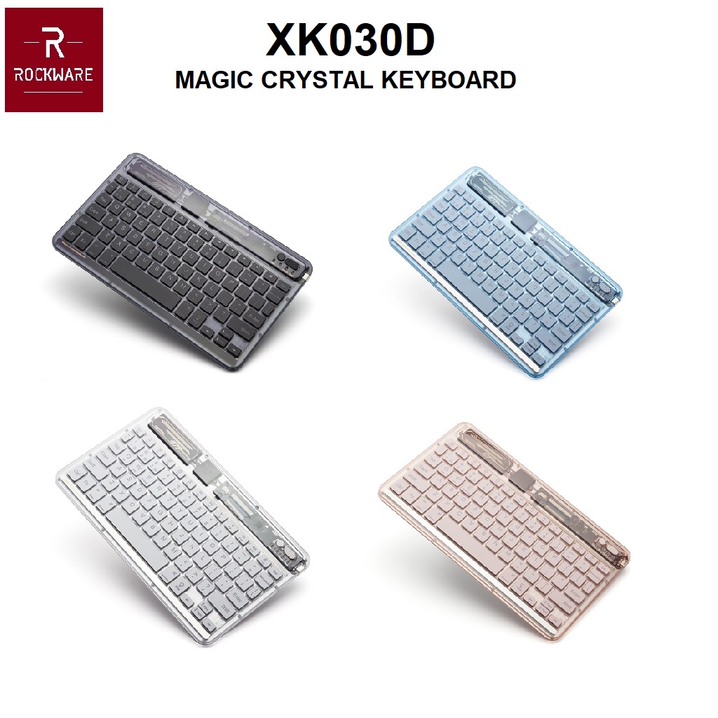 ROCKWARE RW-XK030D - Magic Crystal Design Bluetooth Slim Keyboard