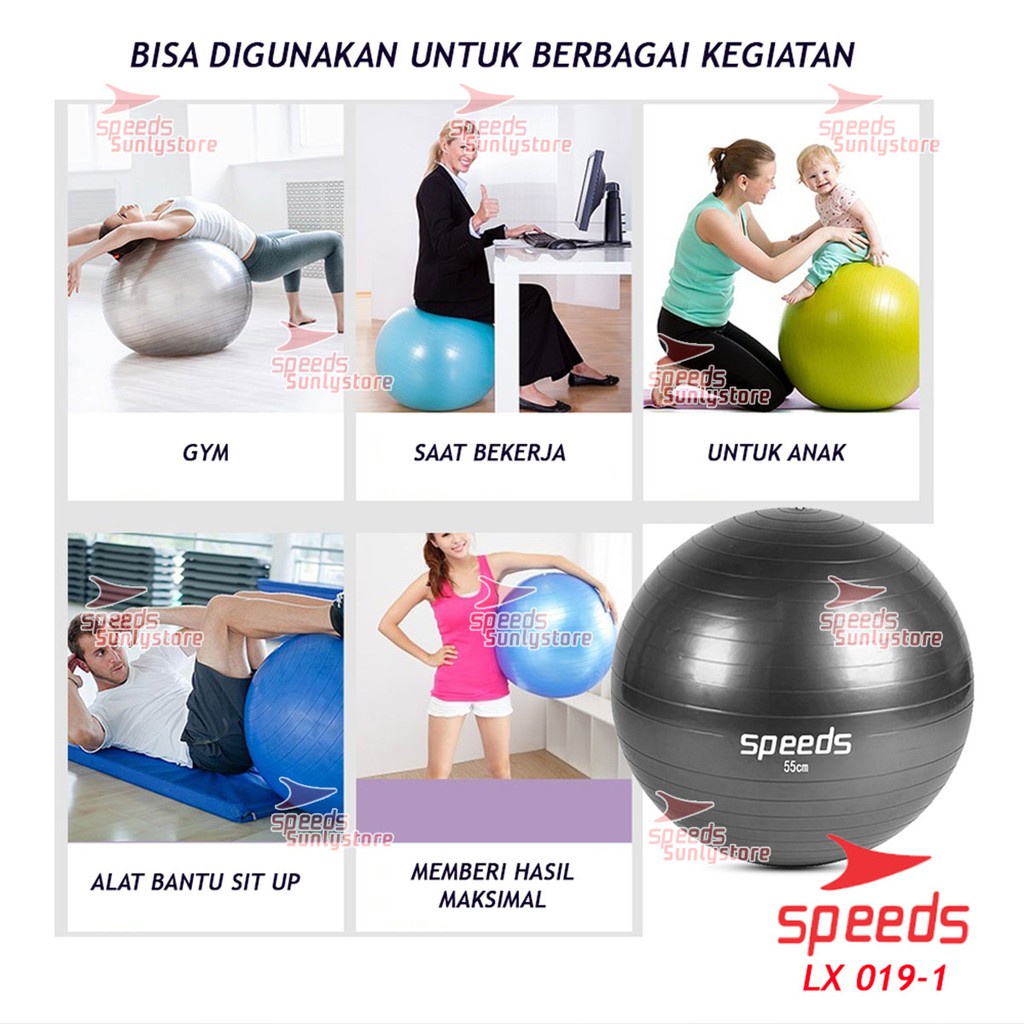 SPEEDS Gymball fitness/Bola yoga alat olahraga Gym ball 25cm,35cm