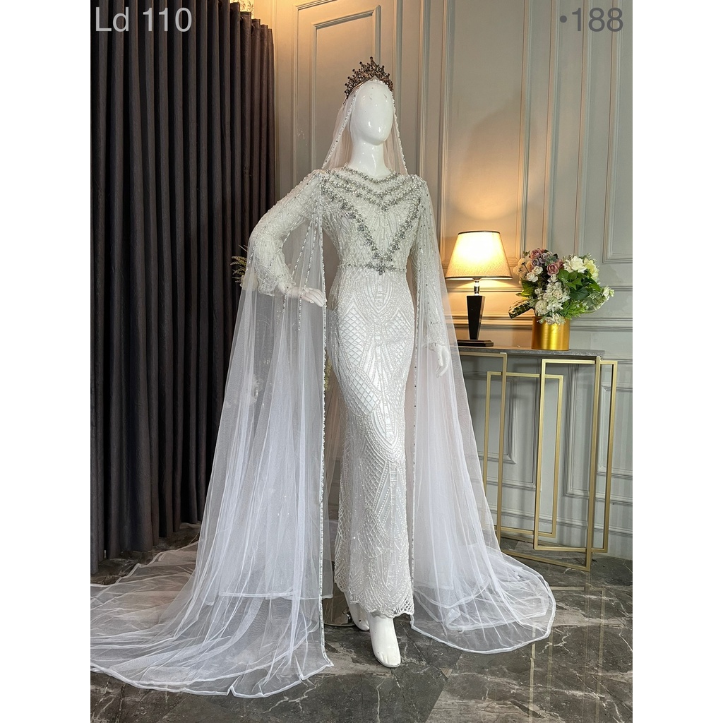 GAUN PENGANTIN SLIM PUTIH JUMBO