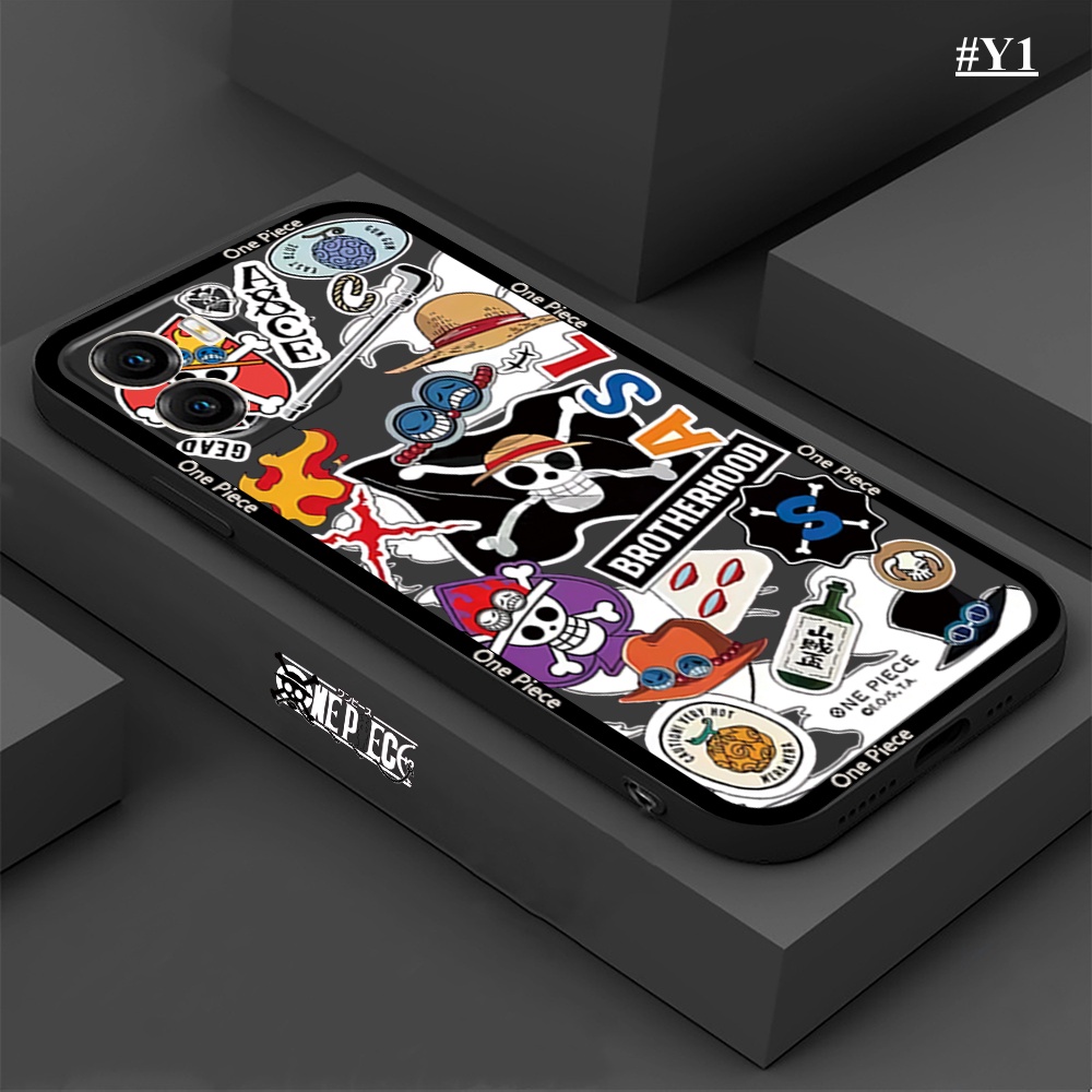 Oppo A17 A17K A57 2022 A77S A16 A15 A16K A54 A53 A12 A5S A7 A3S A31 A52 A92 A94 A37 F9 A1K Square Silicone Case Fashion Anime Raja Bajak Laut Bajak Laut Lembut Phone Cover BY