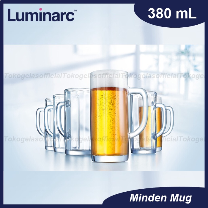 1 SET 6 PCS LUMINARC MINDEN MUG 380ML/LUMINARC MUG BEER/LUMINARC MUG KACA/LUMINARC MUG