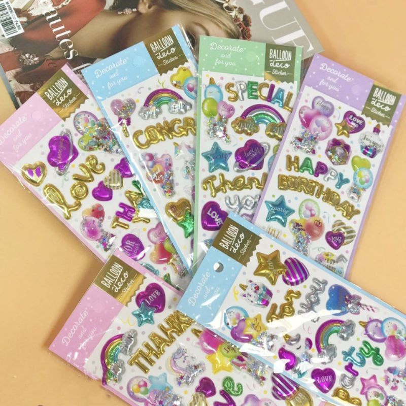 

shoppinghappyid - 1Pc Sticker Timbul Greetings Ucapan Party Congratulations Balon Graduation Stiker