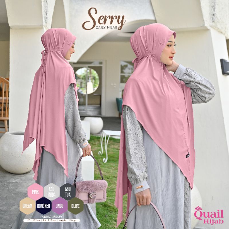 Hijab Instan Bergo Jersey Jumbo Original Jilbab Quail SERRY