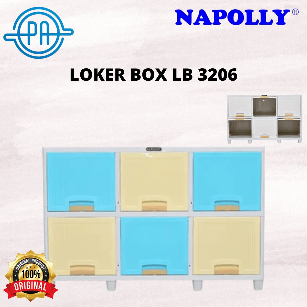 LEMARI PLASTIK NAPOLLY LOCKER BOX 3206 TRIPLE FLIP 2 SUSUN