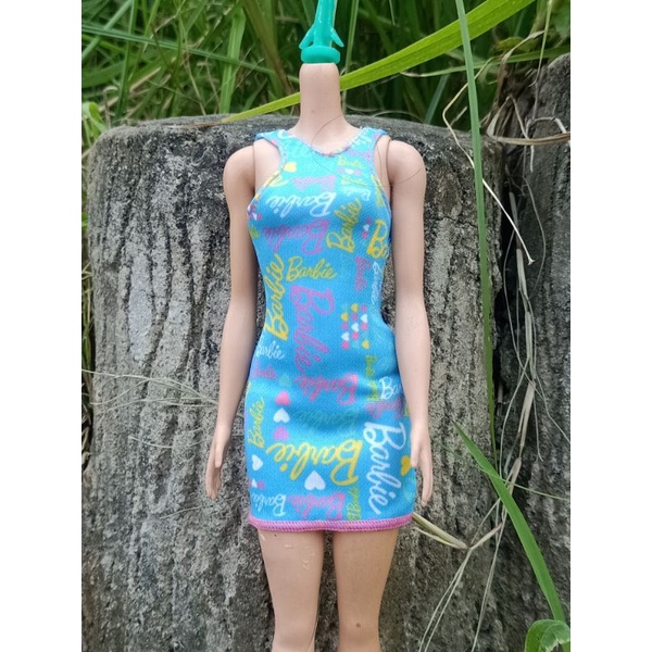 baju minidress barbie motif kupu-kupu