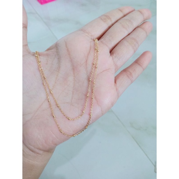 kalung jedar 2 layer anak / kalung perak asli silver 925 lapis emas/ kalung fashion terbaru