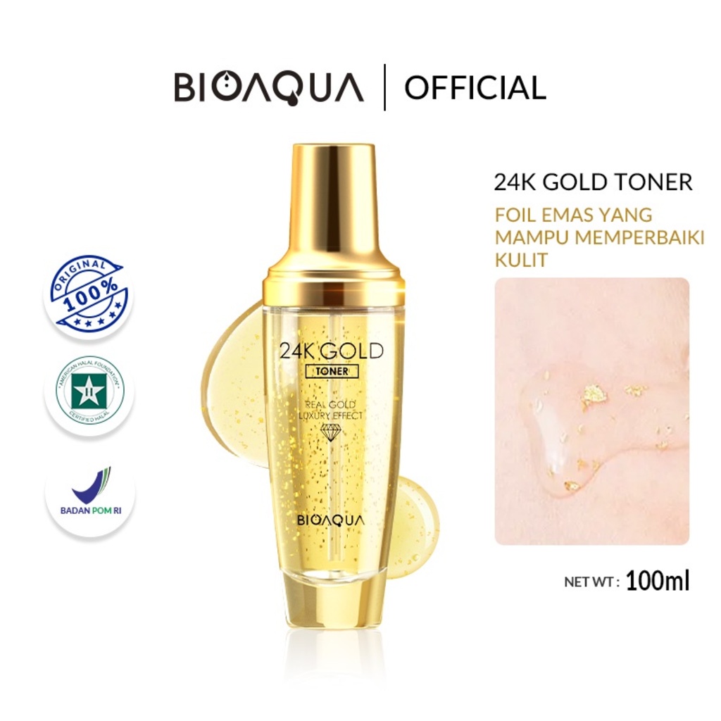 BIOAQUA 24k Gold Toner 100ml Hydrating Toner | Anti Wrinkles, Anti Aging Toner