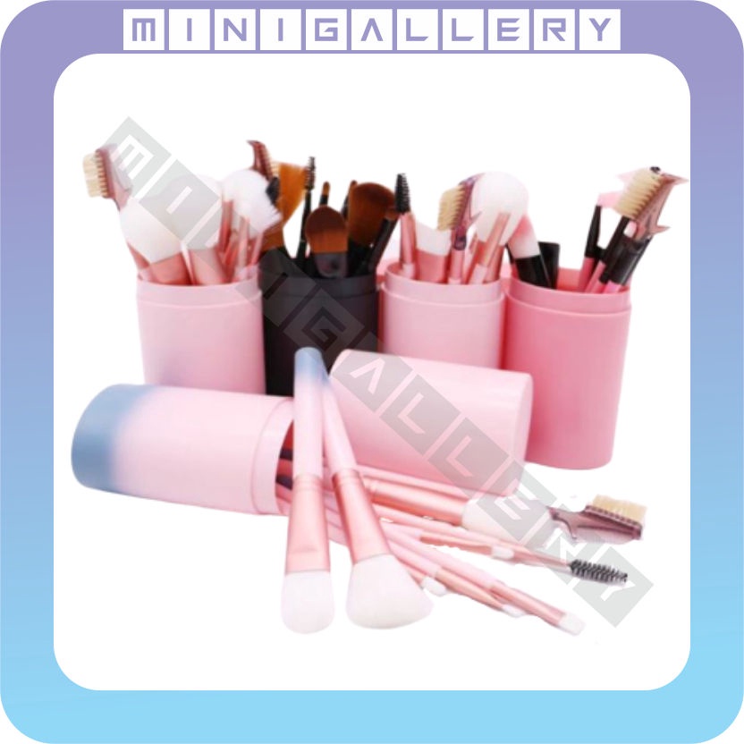 NUZ MG 113 10Pcs Brush MakeUp / Set Kuas Make UpSet Brush + Tabung Penyimpan / Korean Brush Makeup