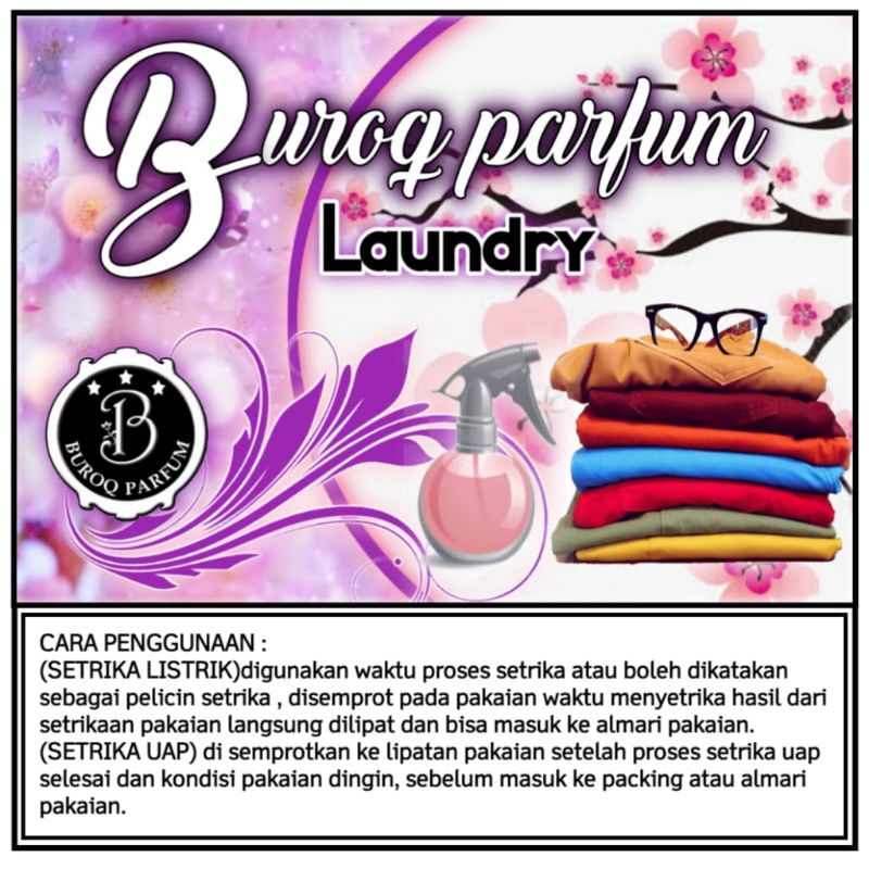 Buroq Parfum Laundry Minyak Wangi Tahan Lama Pengharum Lemari Pakaian Farfum Pewangi Setrika Laundri