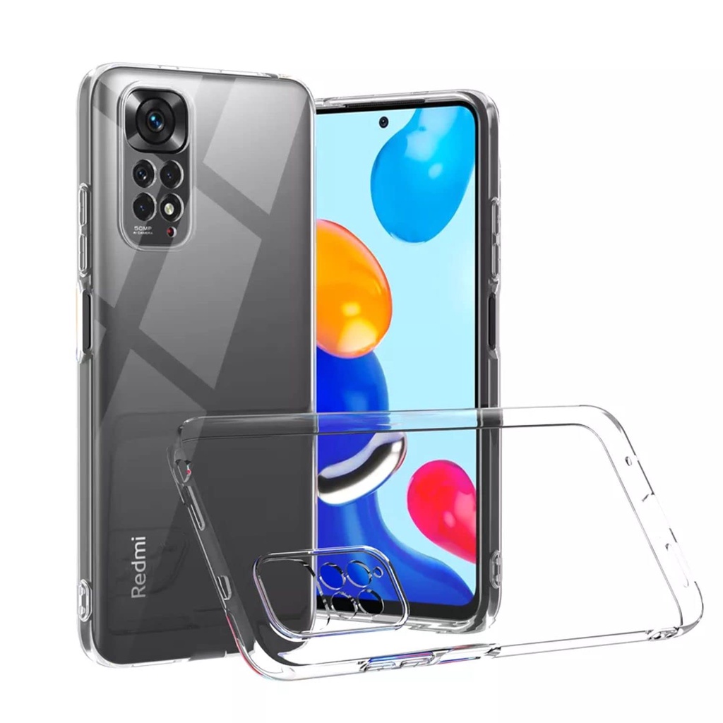 TEBAL!! Softcase SIMPLE Bening TPU Xiaomi Redmi Note 12 12Pro 11 11Pro Note 10 10S 10Pro 10(5G) Note 9 9Pro  8 8Pro Silicone Clear Heavy Case Soft Thick HD Casing Camera Murah Tapi Bagus Putih Transparant Transparent Kondom Karet Plastik ORI T 4G 5G S Pro