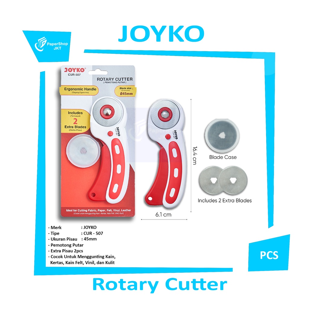 

JOYKO - Rotary Cutter CUR - 507 - Pemotong Kertas - Pcs