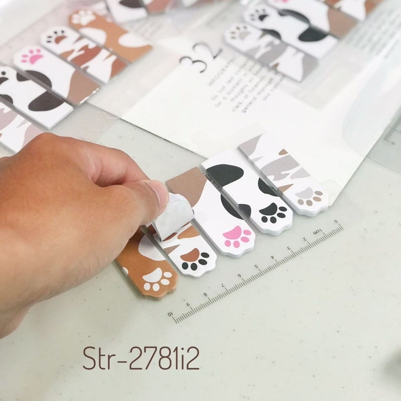 sticky notes note sticker note cat paw penggaris stick it memo post it memo tempel kucing