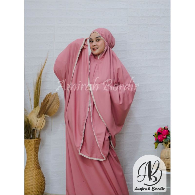 MUKENA DEWASA KATUN POLOS RENDA RAJUT 1 CM TERMURAH MUKENA TRAVELING