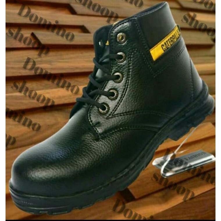 Sepatu Safety Proyek Ujung Besi - Septy Shoes Boot - Septi Kerja Lapangan Kulit Sintetis-  sepatu sefety tali -sepatu sefety sorong booht