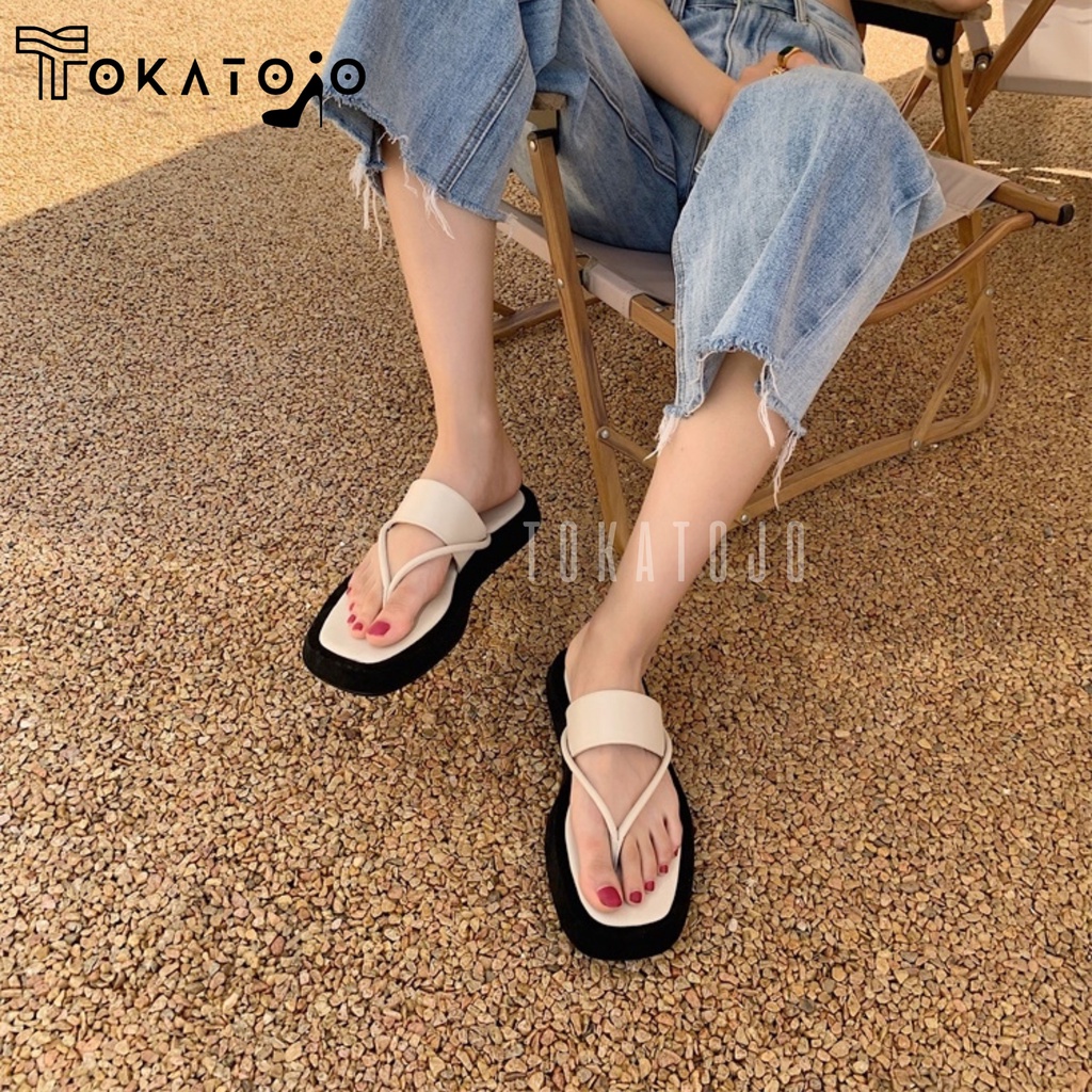 tokatojo Sandal wanita jepit spon flatform wanita kekinian 2023 ringan dan nyaman SUMN027SP