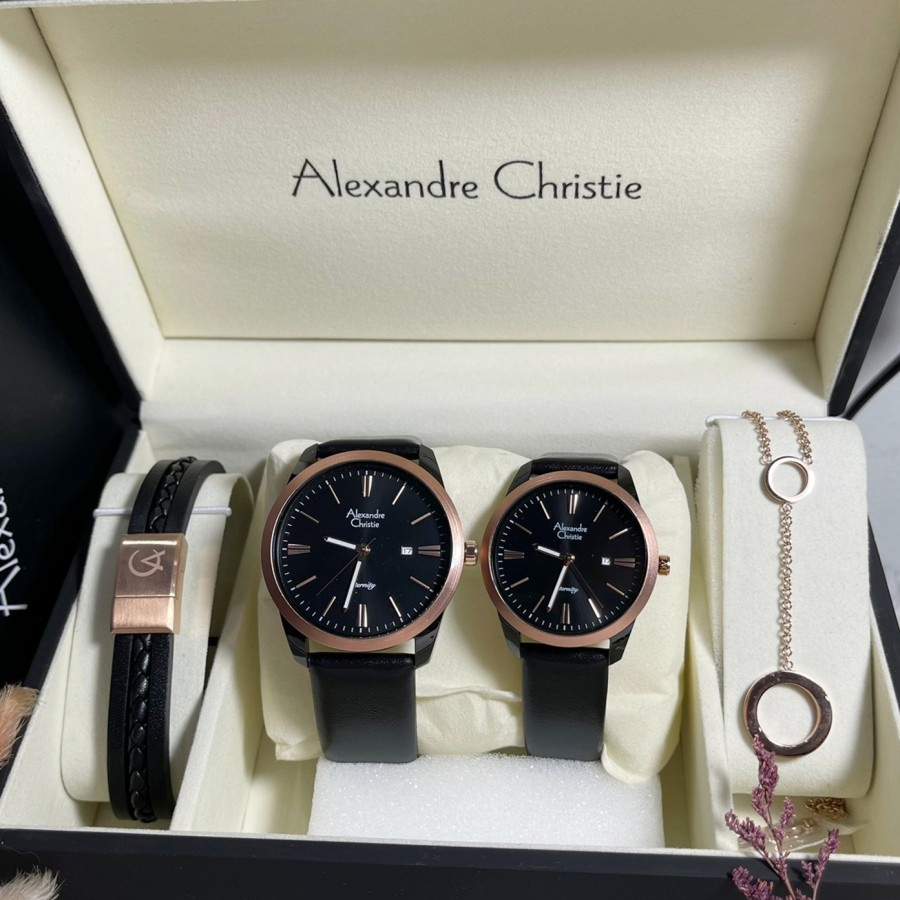 JAM TANGAN ALEXANDRE CHRISTIE AC 8668 BOX SET COUPLE ORIGINAL GARANSI RESMI 1 TAHUN