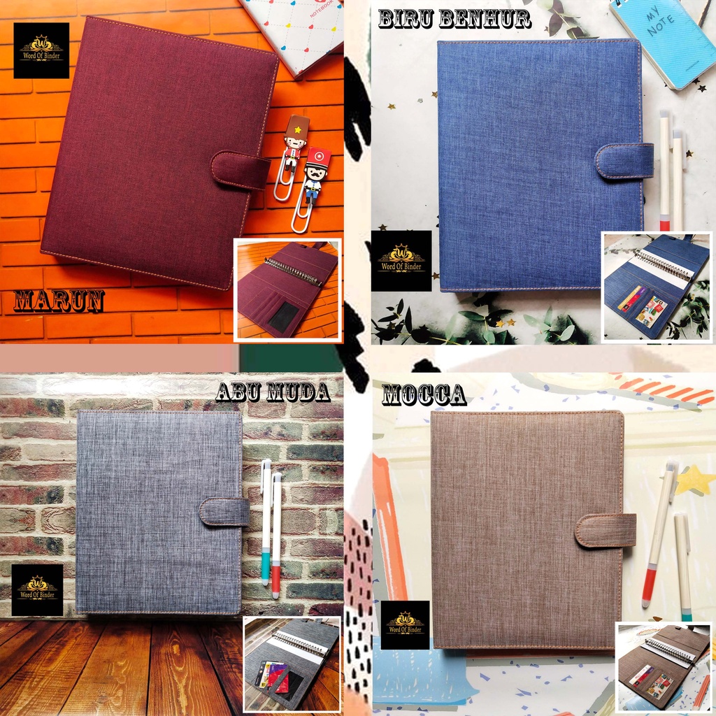 

RB Binder Denim Jeans Premium 10 Warna Ukuran A5 20ring Dan B5 26ring Bahan Denim Premium