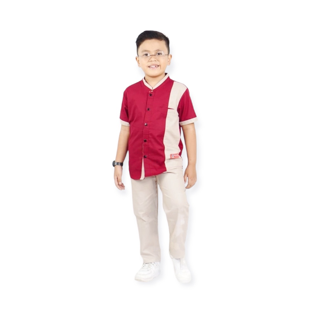 Setelan Celana Baju Koko Muslim LITTLE HERO anak kecil laki-laki Usia Balita Umur 1 2 3 4 5 6 7 8 9 
