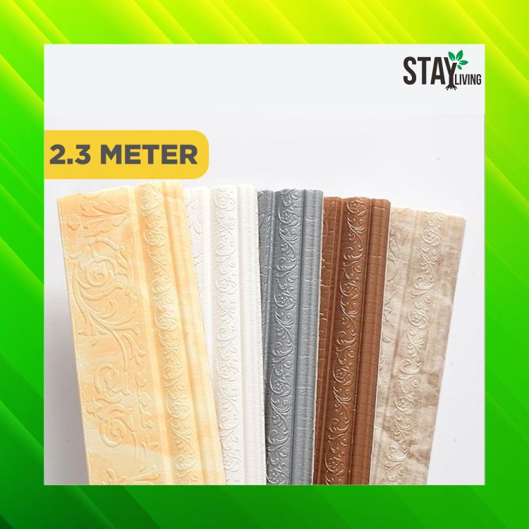 List Wallpaper Dinding 3D 230cm 8mm Wall Foam Border List Stiker 2.3 Meter border list wallpaper