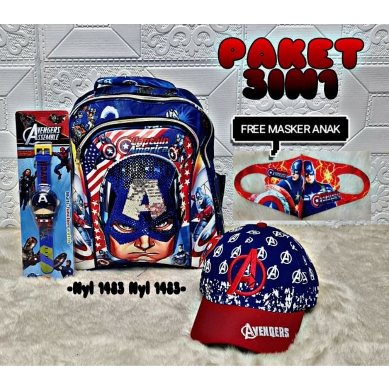 &quot;aurabagss&quot; - Paket Bundle... Beli 1 Dapat Banyak Ransel Anak Laki-Laki Karakter Printing Backpack Anak Sekolah PAUD TK SD Terbaru