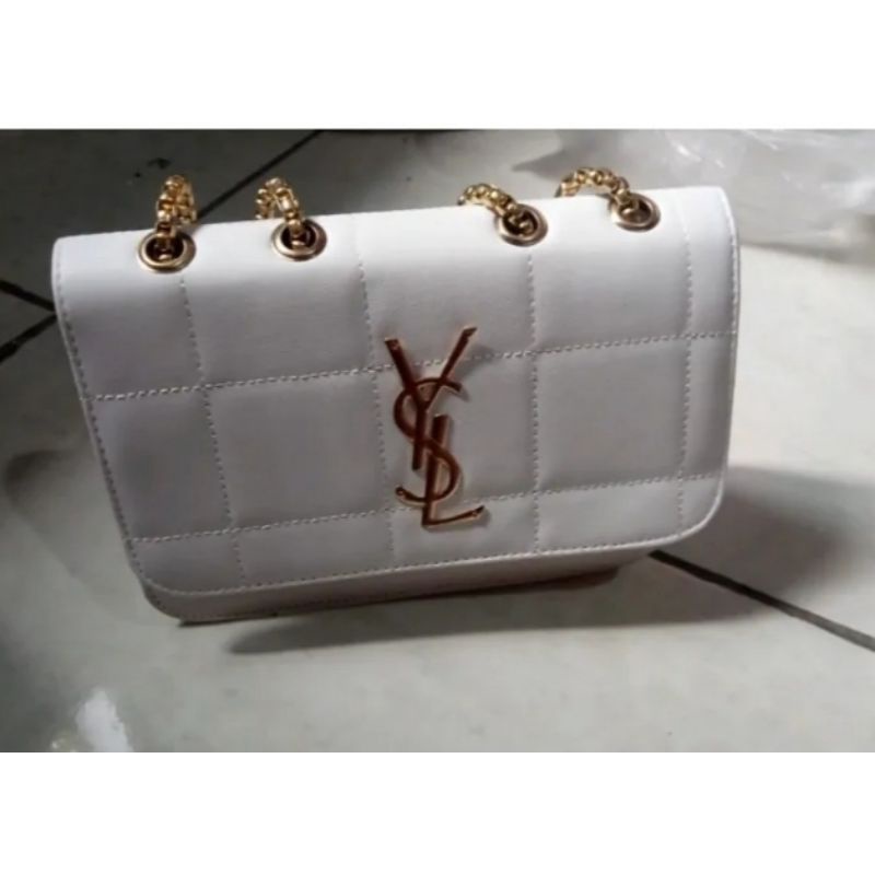 tas selempang YSL putih