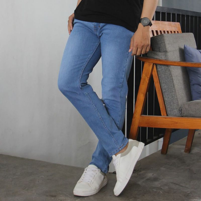 Celana Jeans Pria Panjang Skinny Slim Fit Bahan Streach  Melar  Pensil  Celana Levis Pria Jeans Panjang Pensil Skinny Slimfit 27 - 34 Hitam