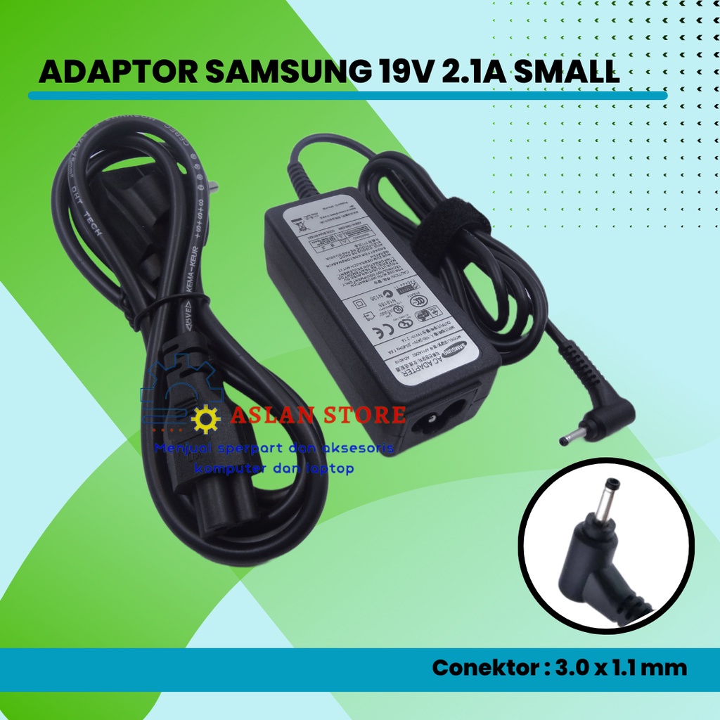 19V 2.1A 40W 3.0*1.0Mm AC Adapter Charger Daya untuk Samsung NP305U1A NP530U3B NP535U3C NP535U4C NP900X3A X1A Charger Laptop Samsung 19V 2.1A 3.0 x 1.0 Mini Original