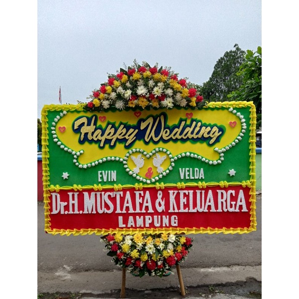 karangan bunga papan happy wedding kota serang Banten