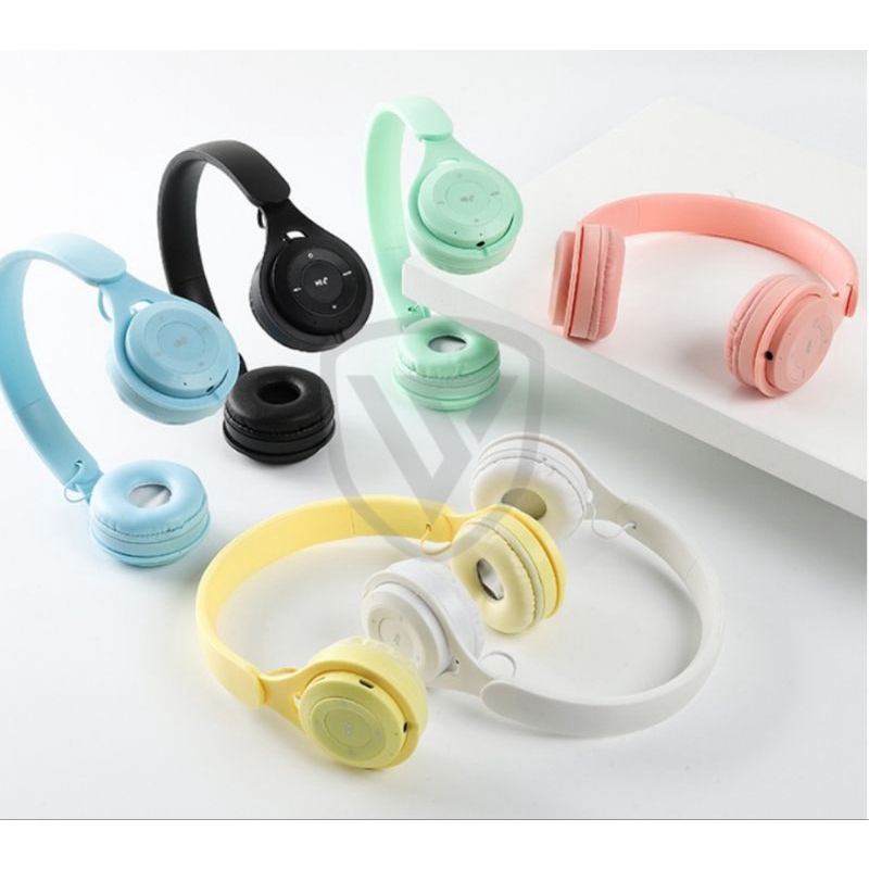 Headset Bluetooth Bando Macaron  Y08 Headphone Super Bass Stereo Wireless Original