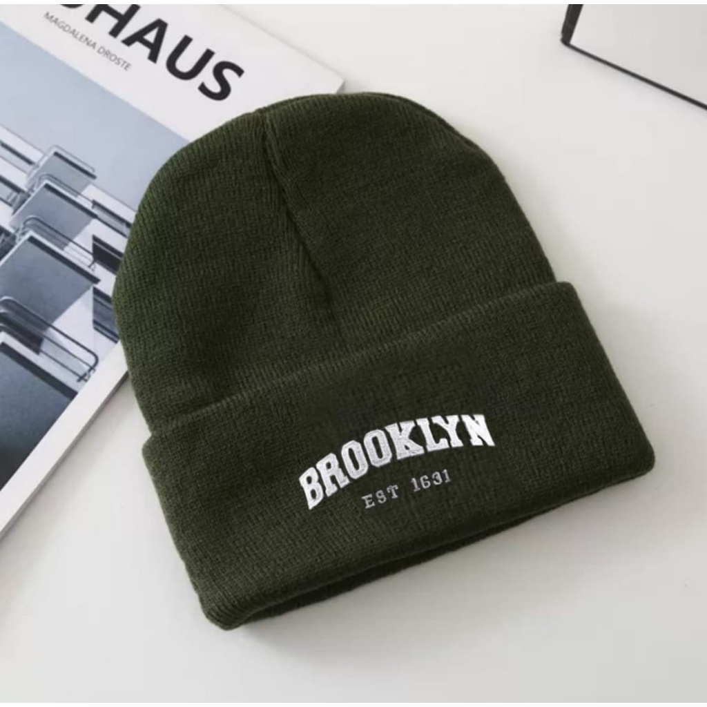 Topi Kupluk Beanies Hat Brooklyn 1631 Pria Wanita Model Terbaru Kekinian Real Pict COD