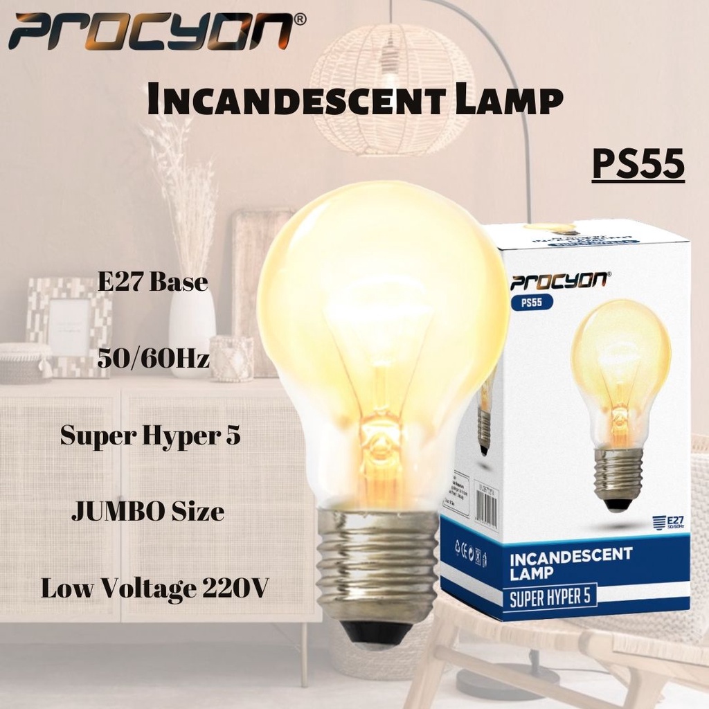 Jual Lampu Pijar Procyon Ps Jumbo Lampu Bohlam Super Hyper Watt