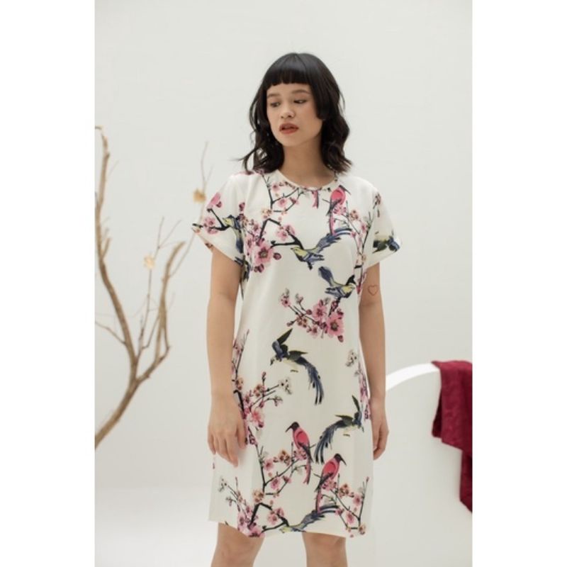 PREMIUM SCUBA CHEONGSAM IMLEK DRESS BURUNG HONG