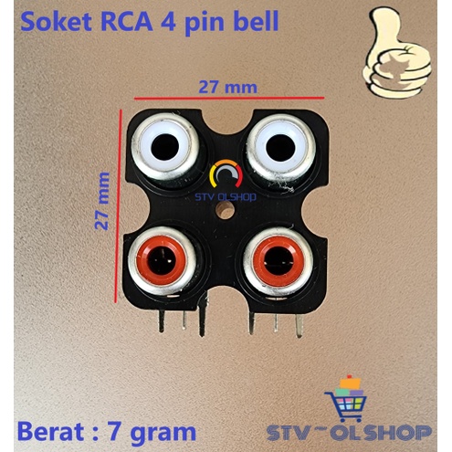 Soket rca 4 pin bell / terminal rca 4 pin kotak