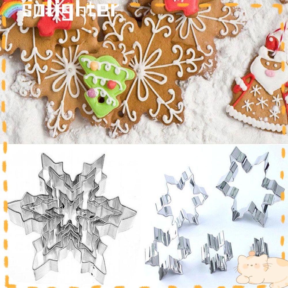 Solighter 5pcs/set Cetakan Cookie Cutter Peralatan Dapur Fondant Dekorasi Kue Stainless Steel