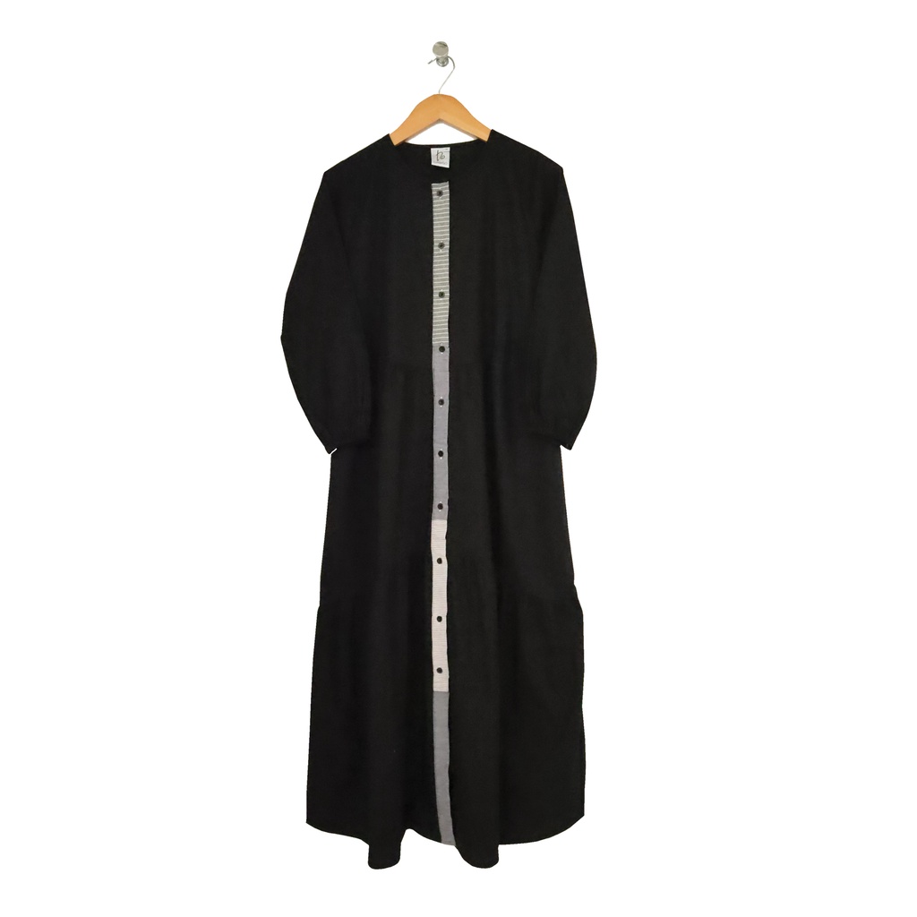 Lunangoofficial-Gamis Couple Terbaru  Remaja Anak Katun Premium LGA 842-Hitam