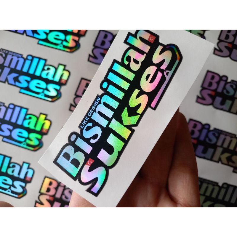 

stiker hologram pelangi # bissmillah sukses #