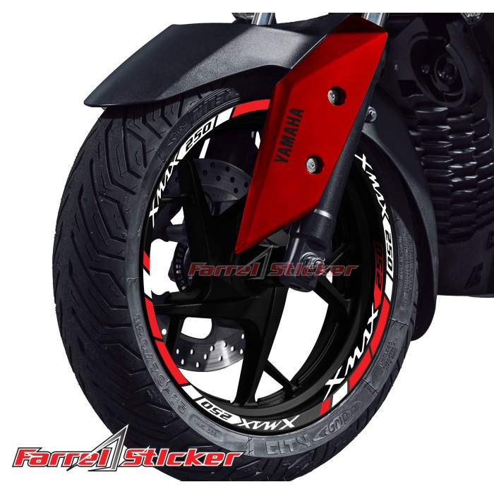 STIKER VELG STICKER RIM velk YAMAHA XMAX 250 - Merah