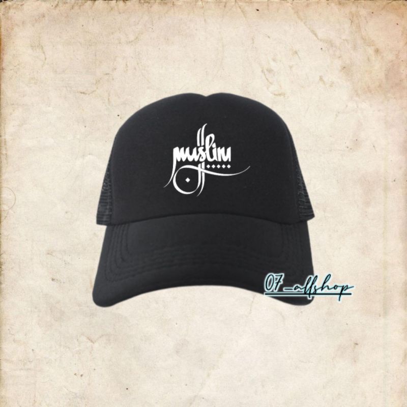 Topi Trucker Jaring Hat Cap Distro MUSLIM ISLAM Custom Indonesia pria wanita