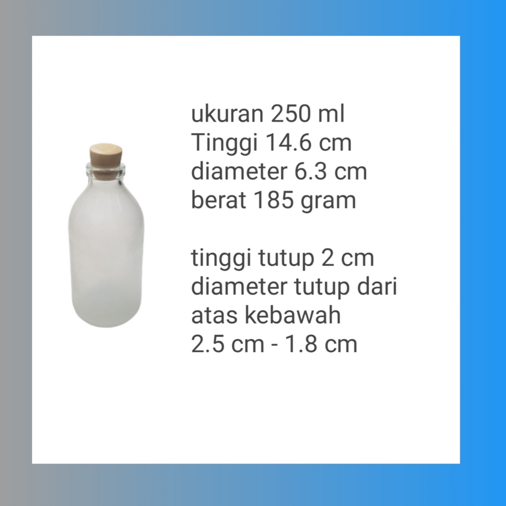 BOTOL ASI KACA 500 ML+ TUTUP KAYU / Botol Souvemir / Vas / Botol dekorasi / BOTOL KACA 500ML TUITUP KAYU