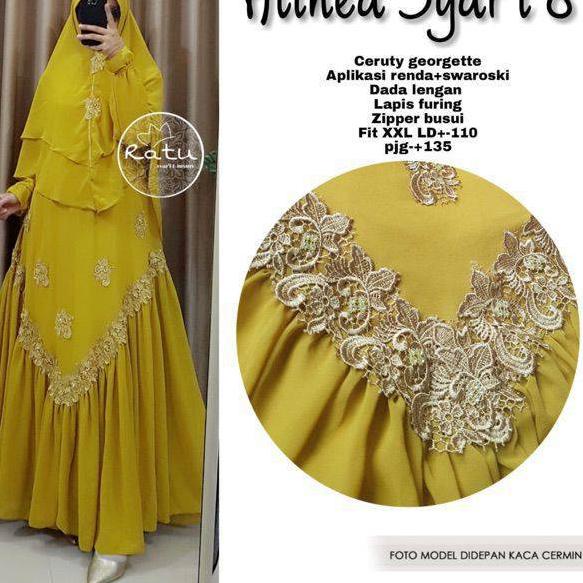 GAMIS CERUTY ALINEA SYARI SET KHIMAR/GAMIS CERUTY POLOS SET SYARI "AND.05Ja23ᵛ"