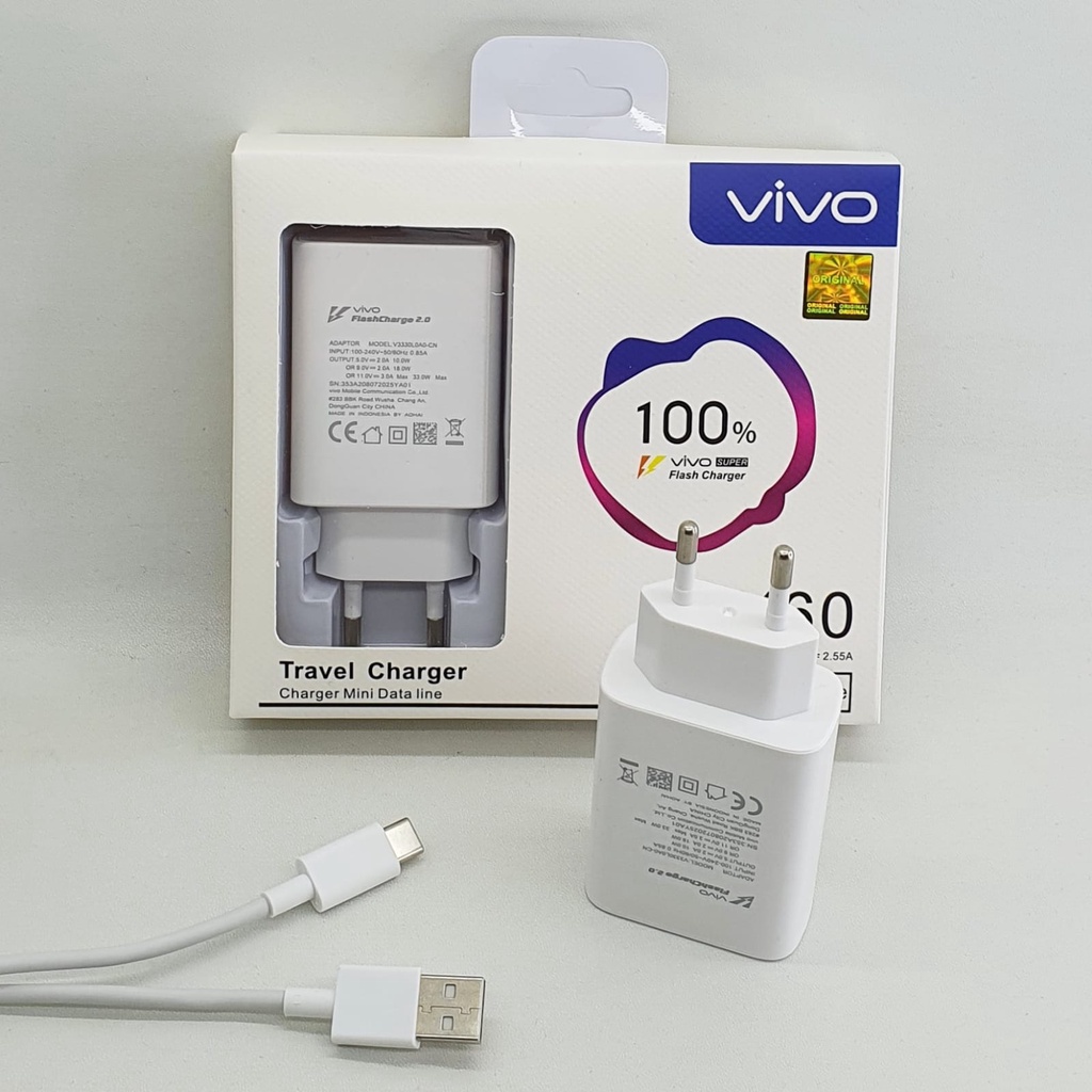Charger Vivo X60 Tipe C ( 33w ) Super Flash Charging Original 100 %