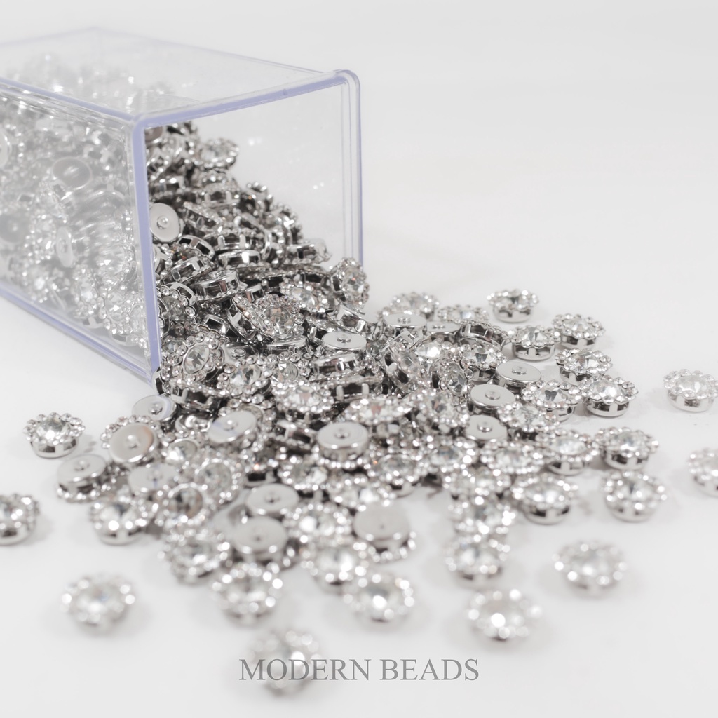 [1000 pcs] 10mm Diamond Bunga Cangkang Putih Crystal 10mm , 1000 pcs